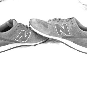 grey New Balance sneakers
